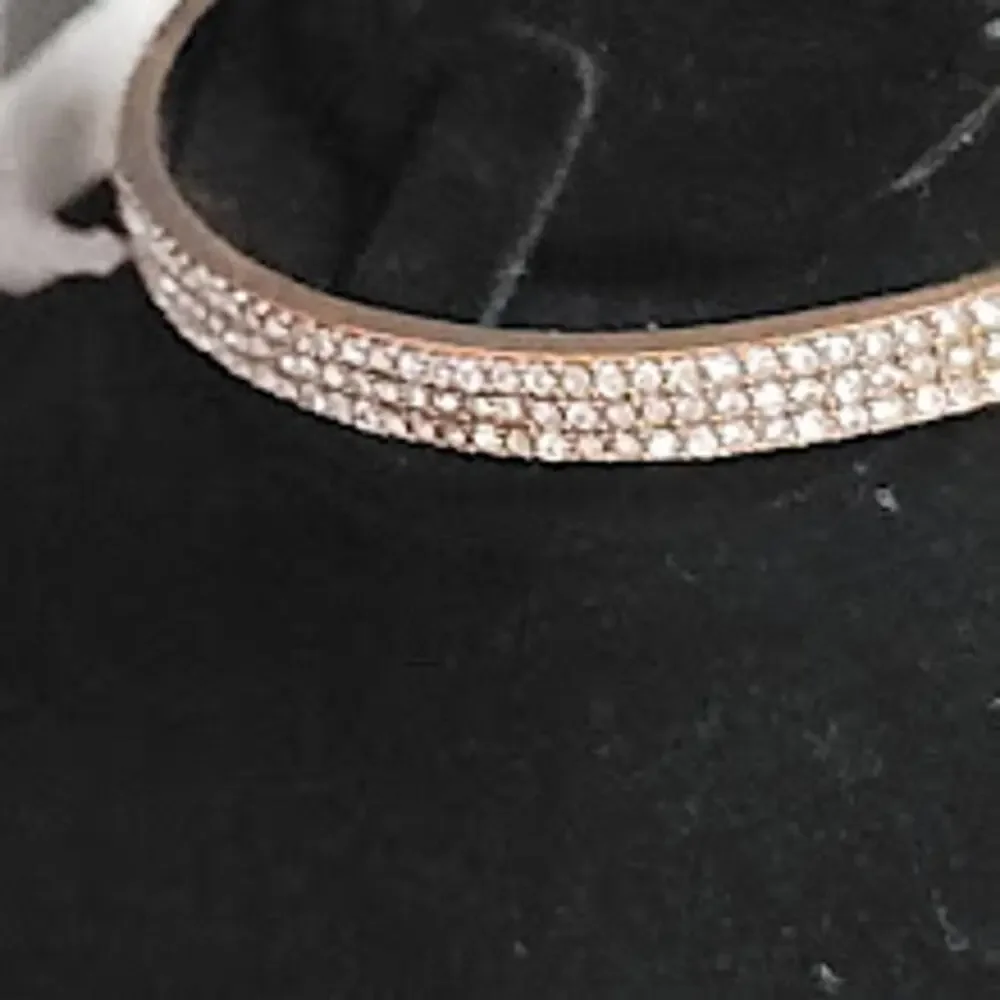 Kate Spade Rose Gold Clear Crystal Bangle Bracelet NEW Flush Clasp - Picture 2 of 6